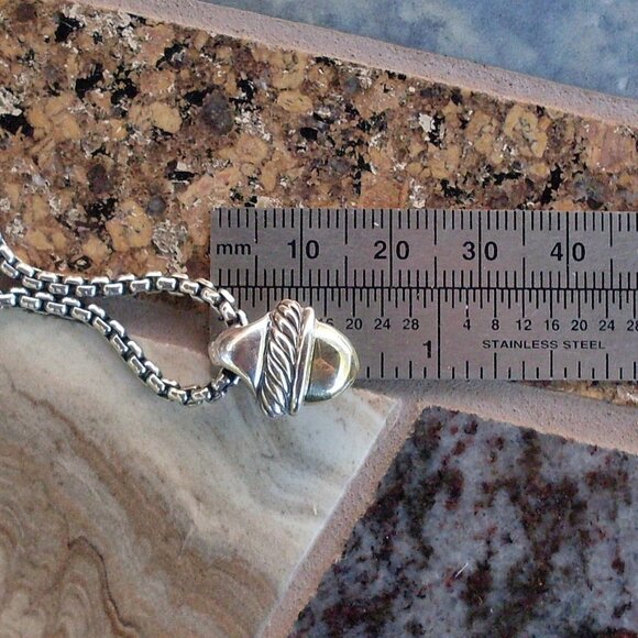 Retired David Yurman Acorn Gold Dome Pendant - 14K/925 - DY Chain - Gift Boxed - Picture 10 of 11